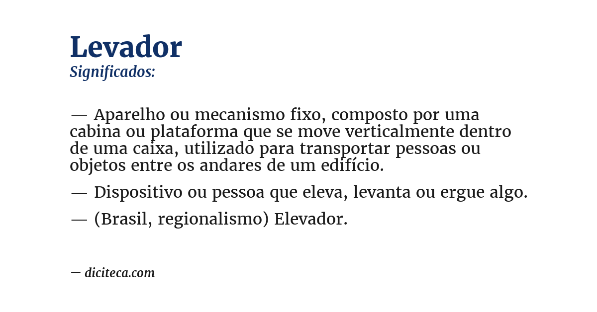 Significado de levador