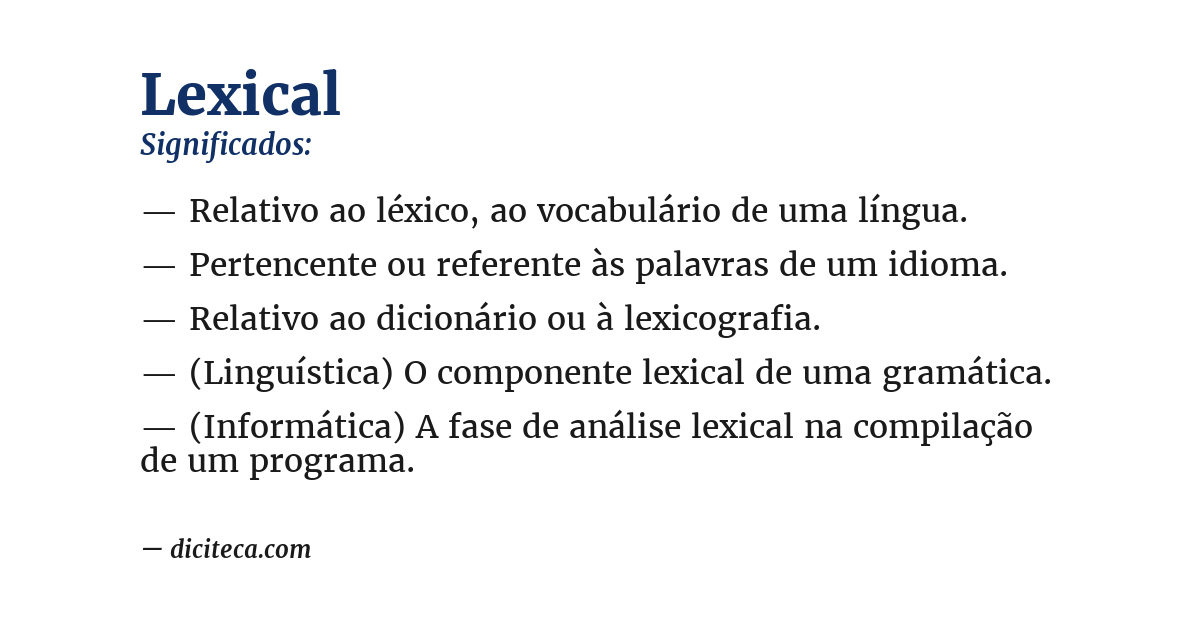 Significado de lexical
