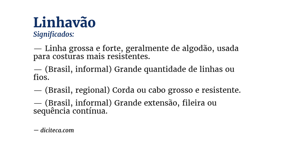 Significado de linhavão