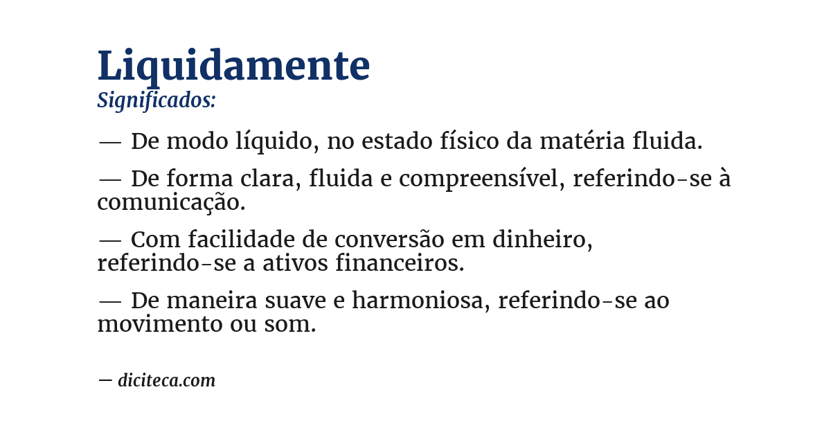 Significado de liquidamente
