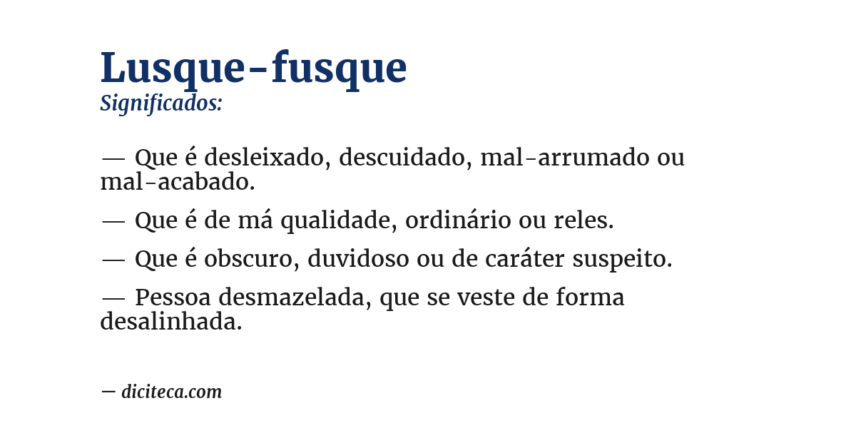Significado de lusque-fusque