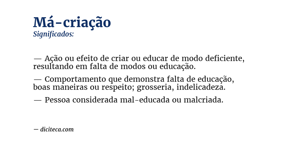 Significado de má-criação