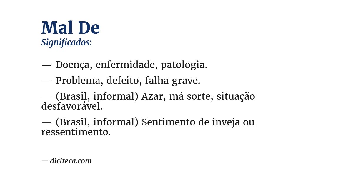 Significado de mal de