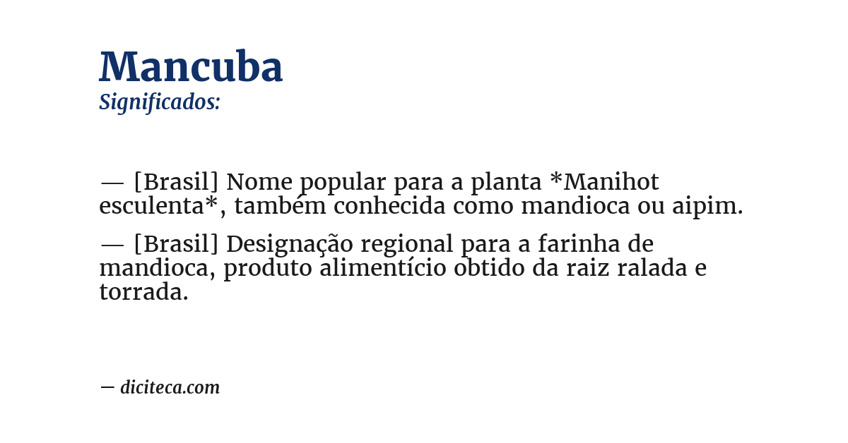 Significado de mancuba