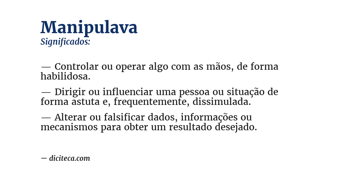 Significado de manipulava
