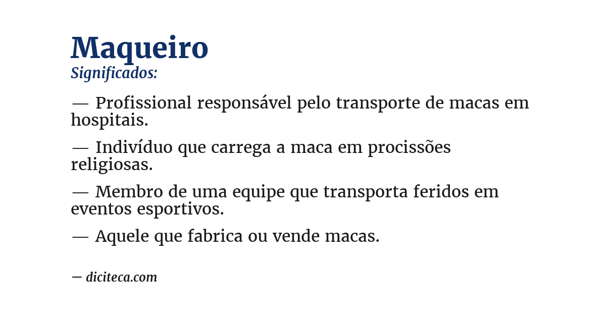 Significado de maqueiro