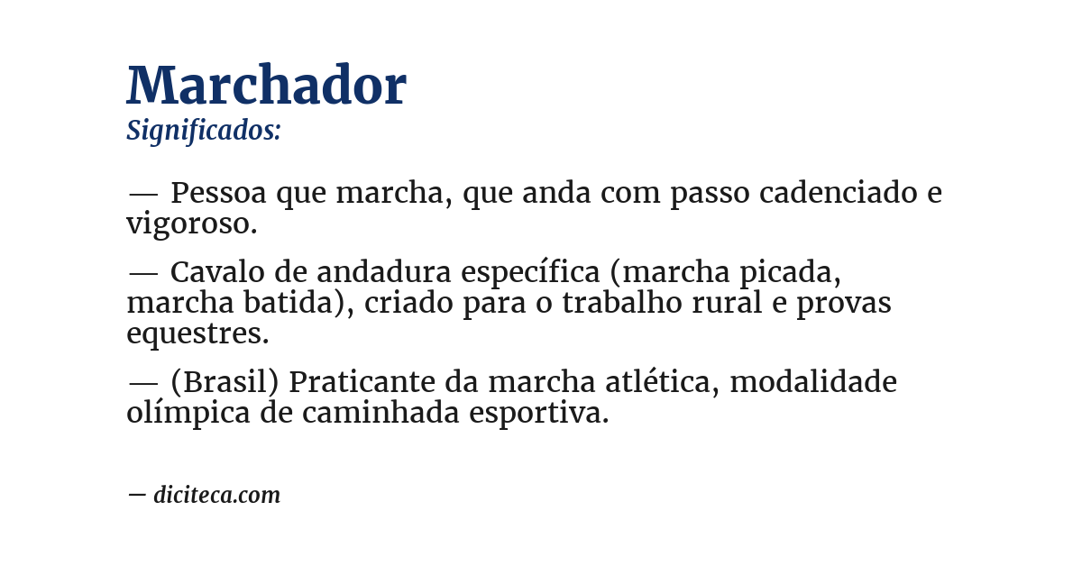 Significado de marchador