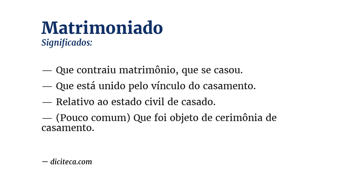 Significado de matrimoniado