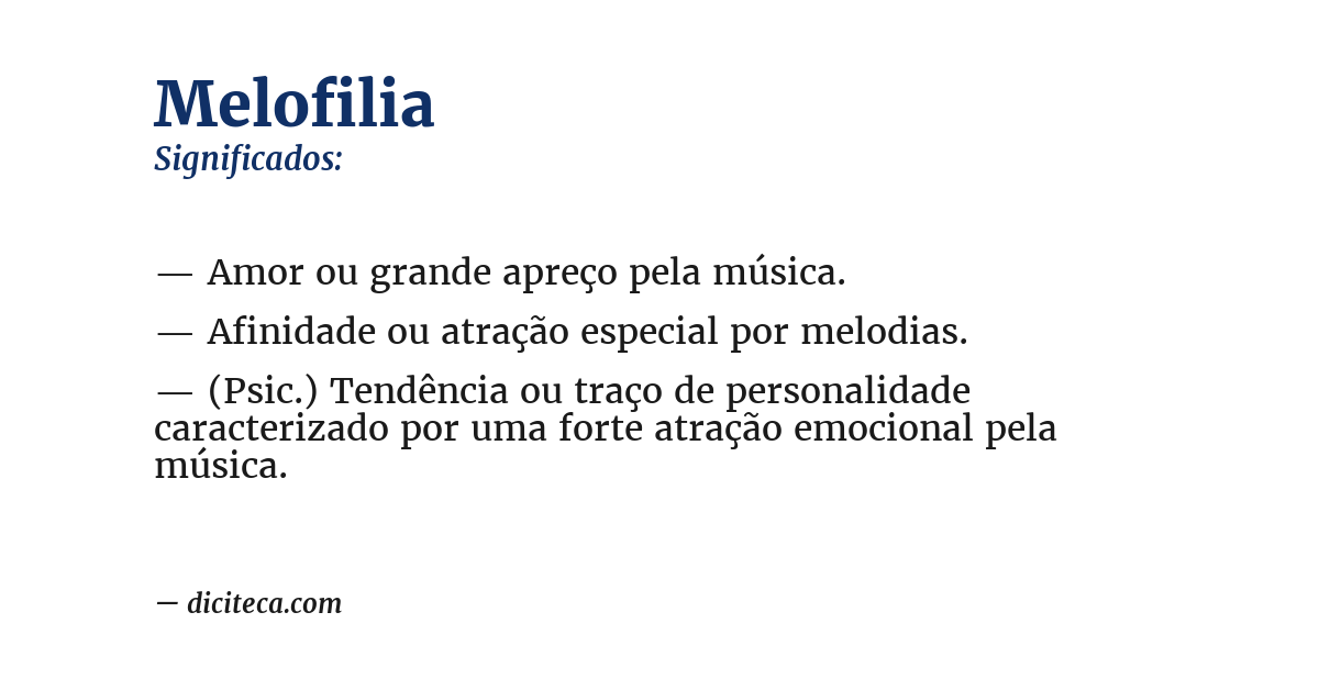 Significado de melofilia