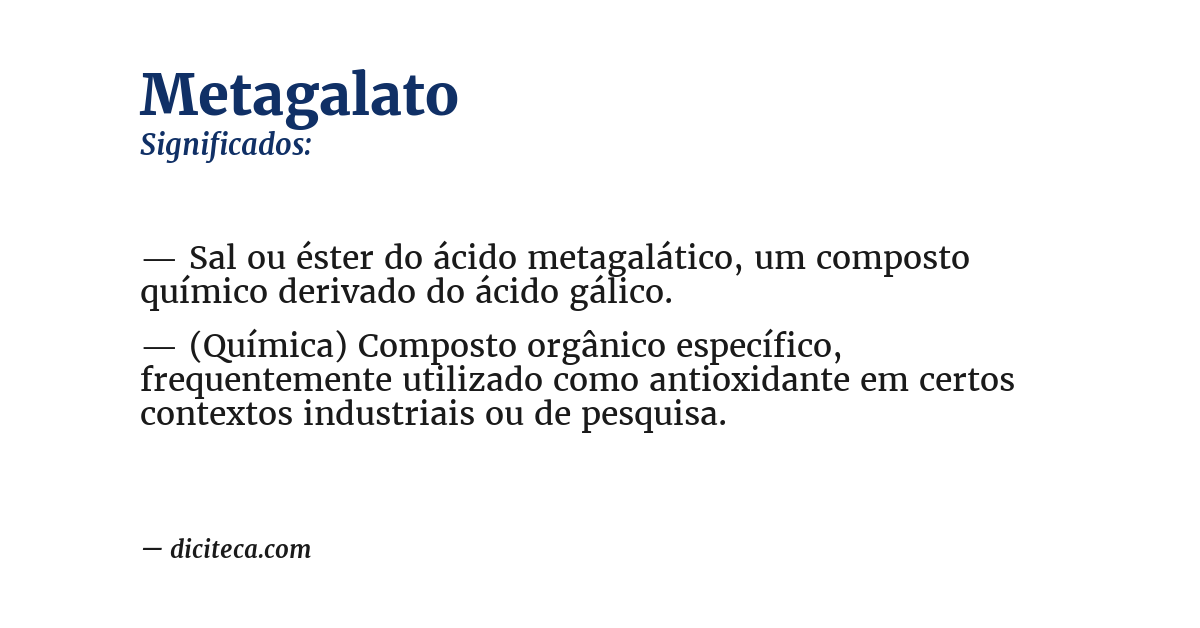 Significado de metagalato