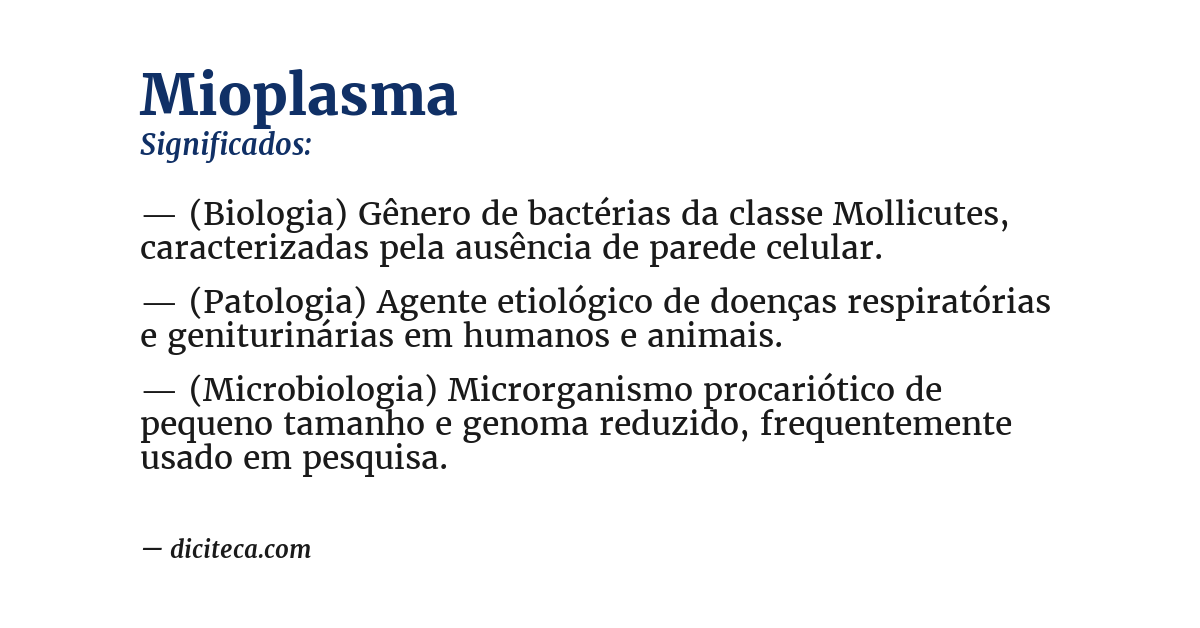 Significado de mioplasma