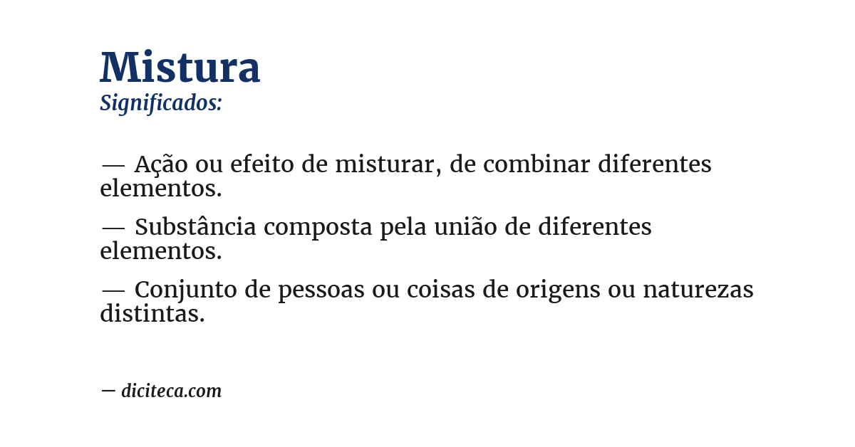Significado de mistura
