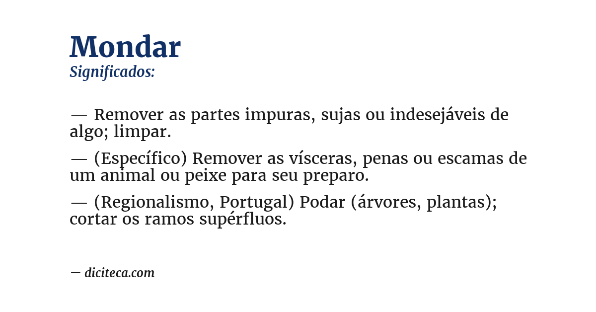 Significado de mondar