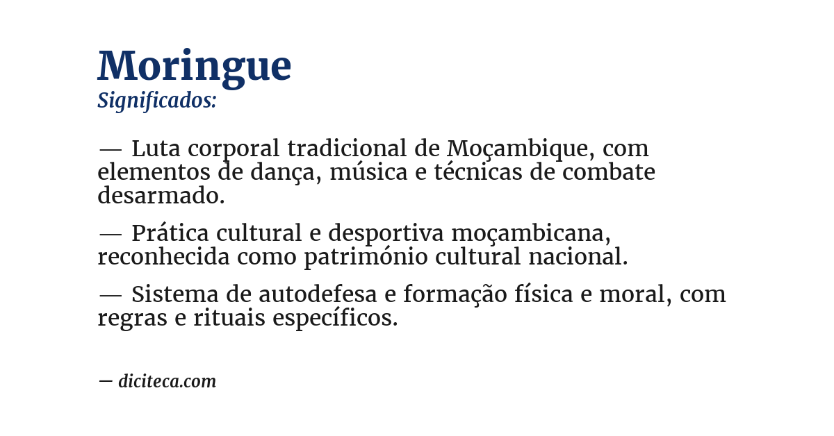 Significado de moringue