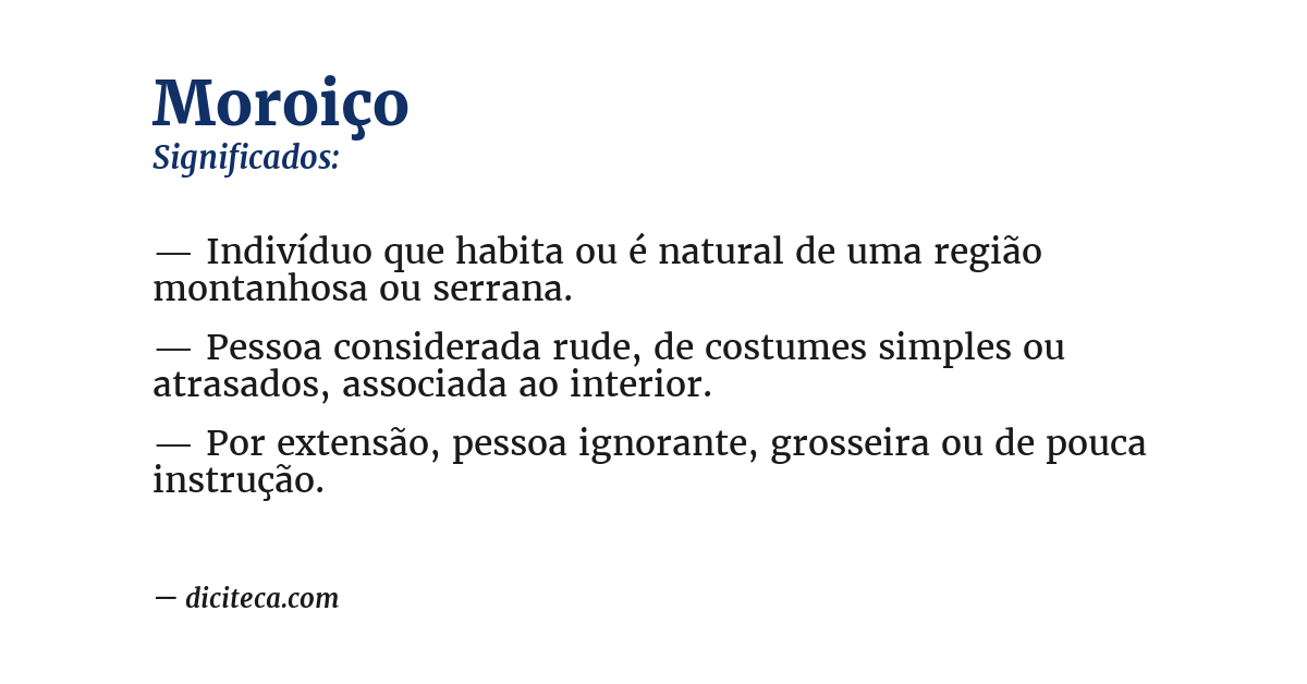 Significado de moroiço