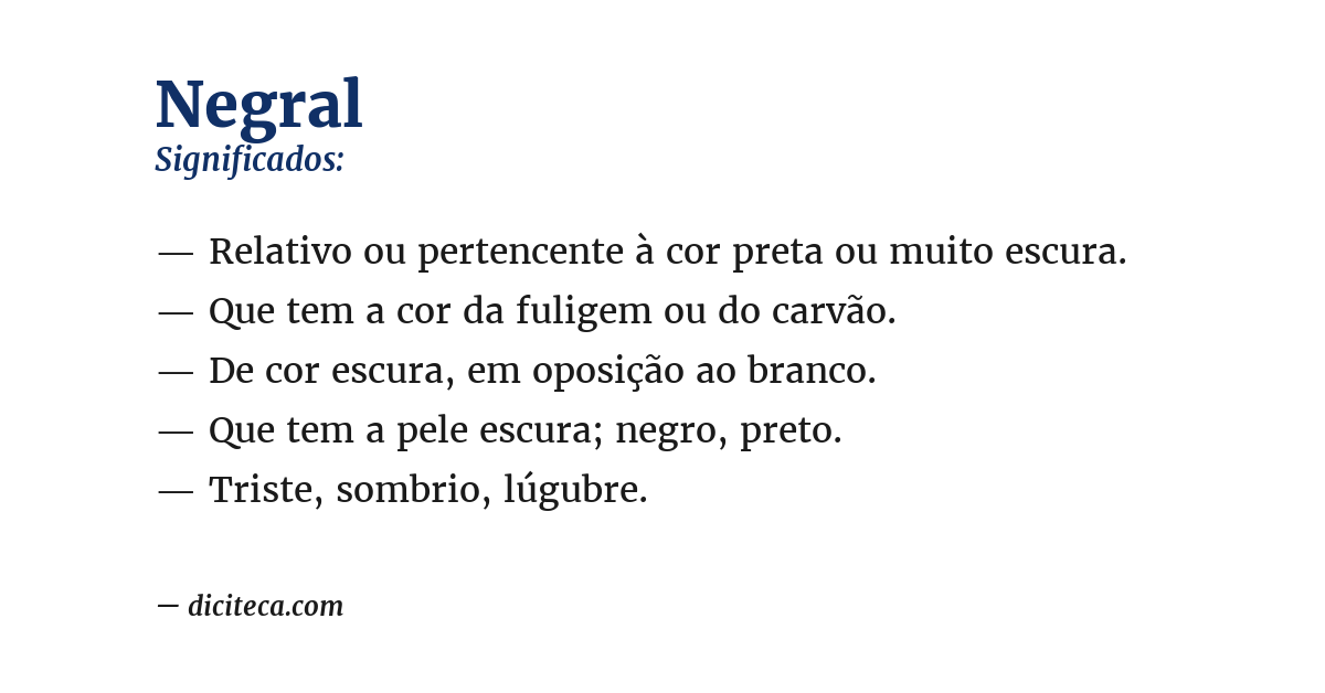Significado de negral