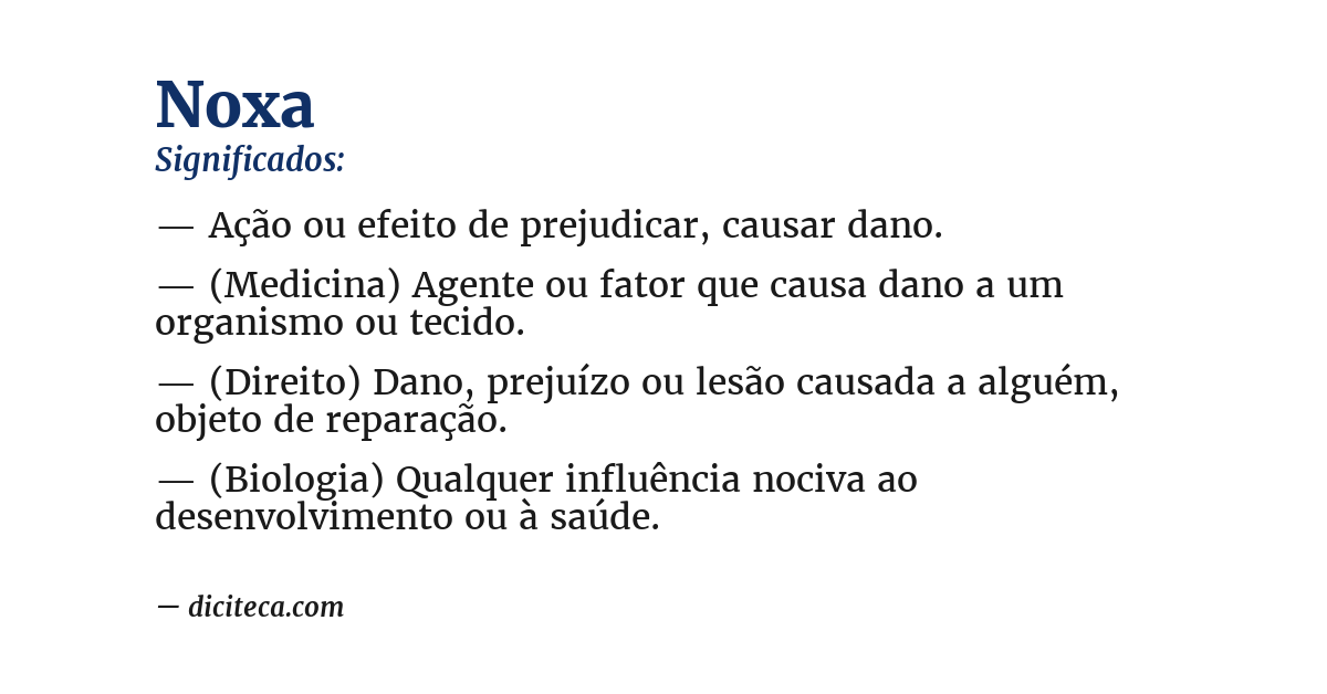 Significado de noxa