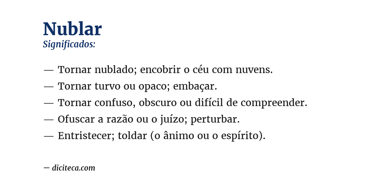 Significado de nublar