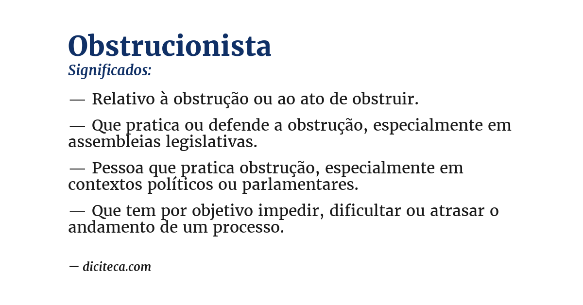 Significado de obstrucionista