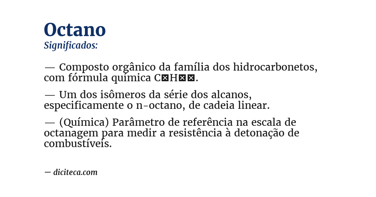 Significado de octano