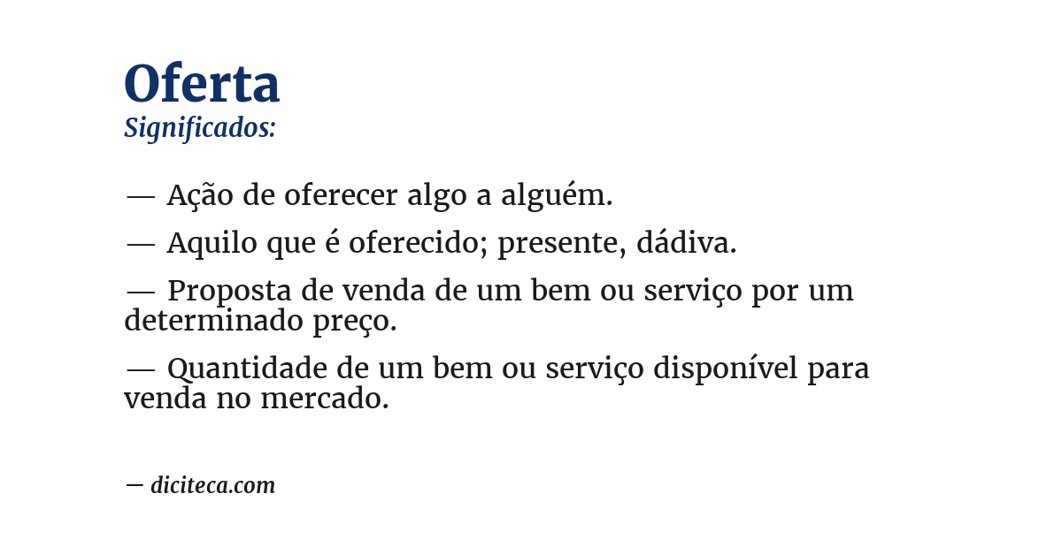 Significado de oferta