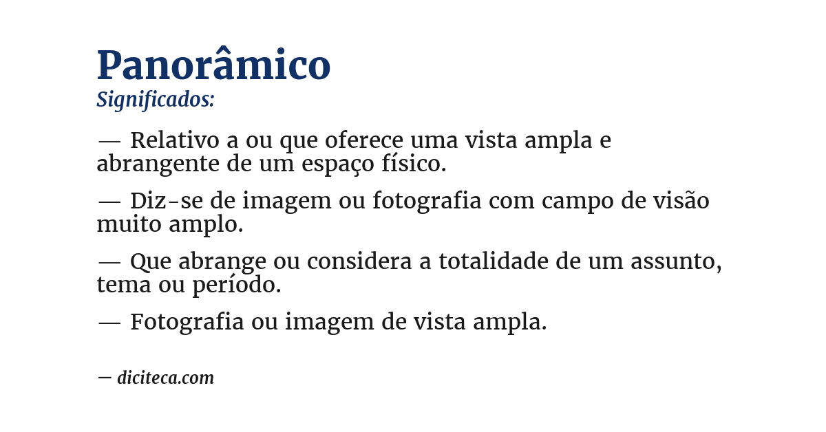 Significado de panorâmico