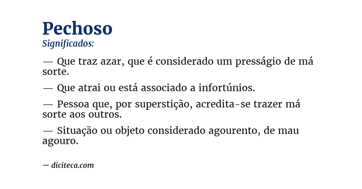 Significado de pechoso