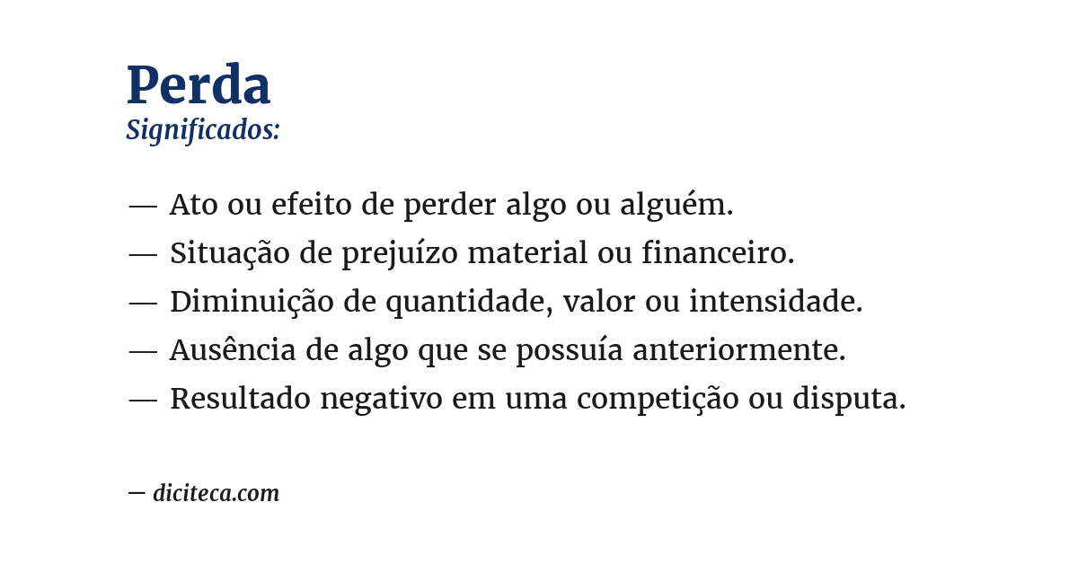 Significado de perda