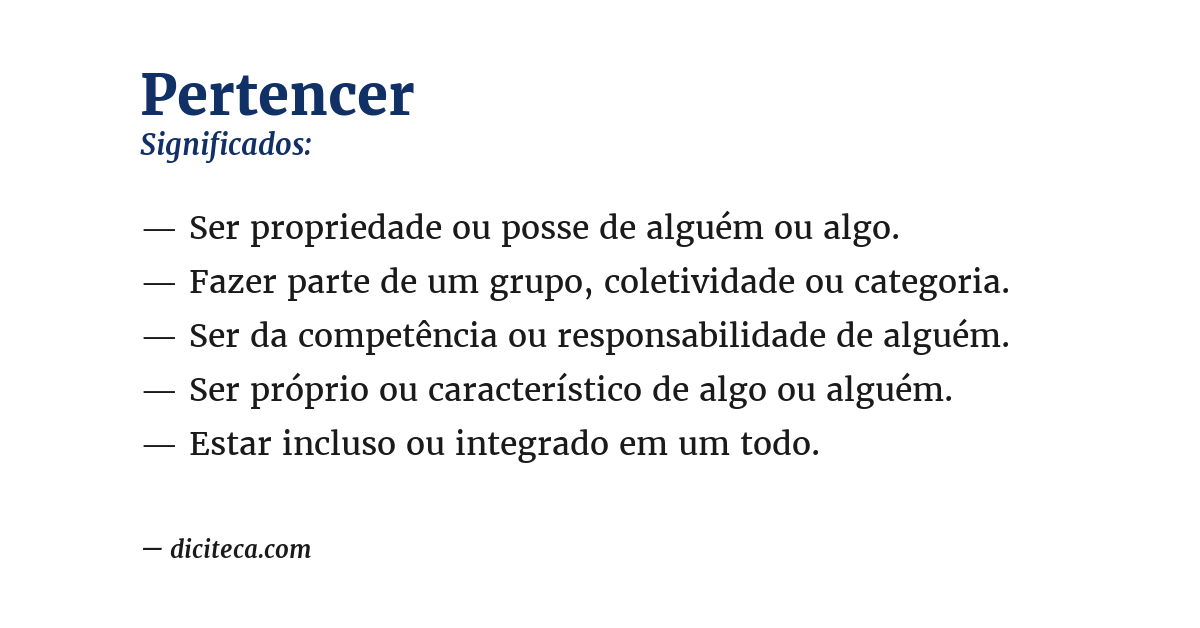 Significado de pertencer