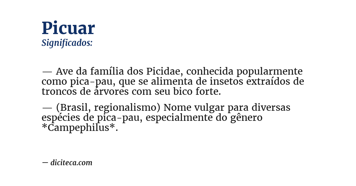 Significado de picuar