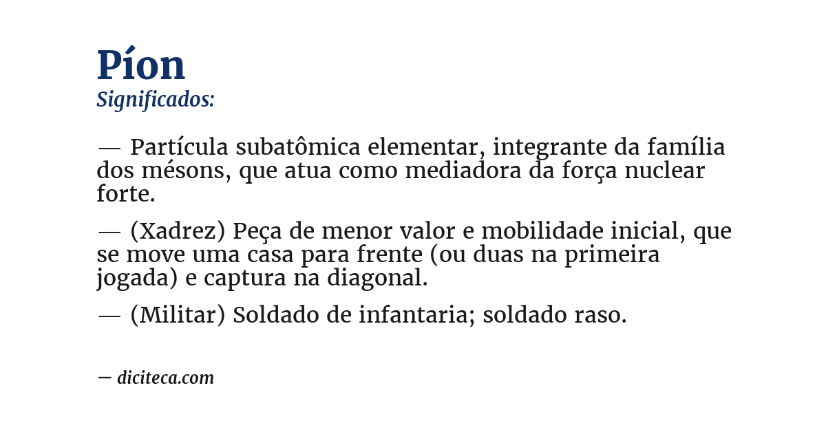 Significado de píon