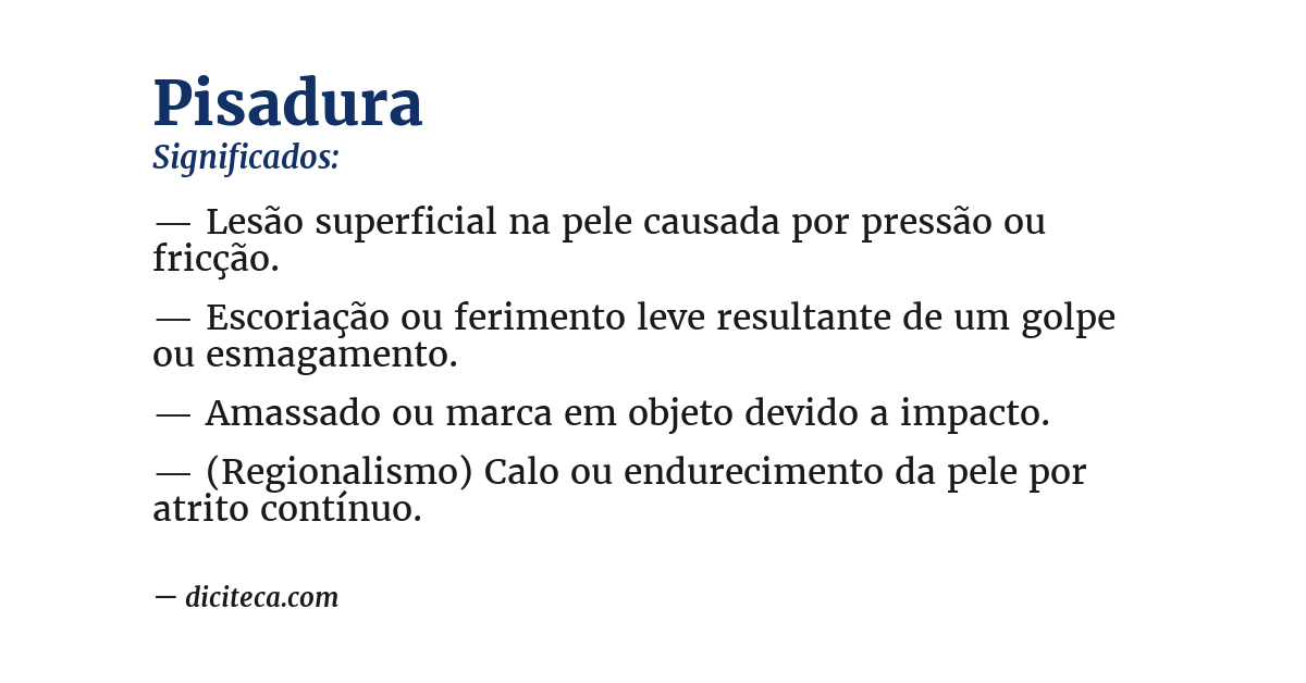 Significado de pisadura