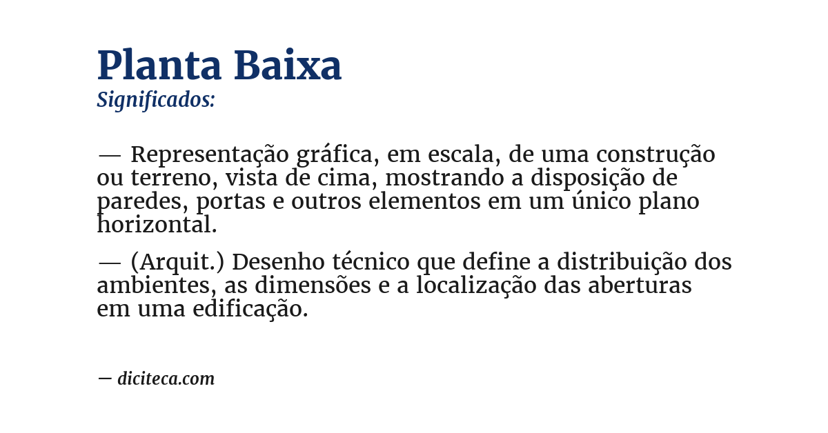Significado de planta baixa