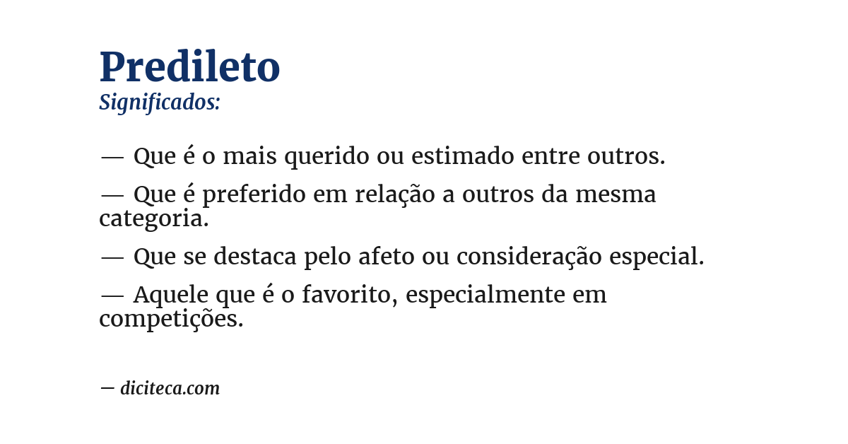 Significado de predileto