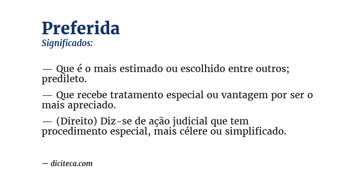 Significado de preferida
