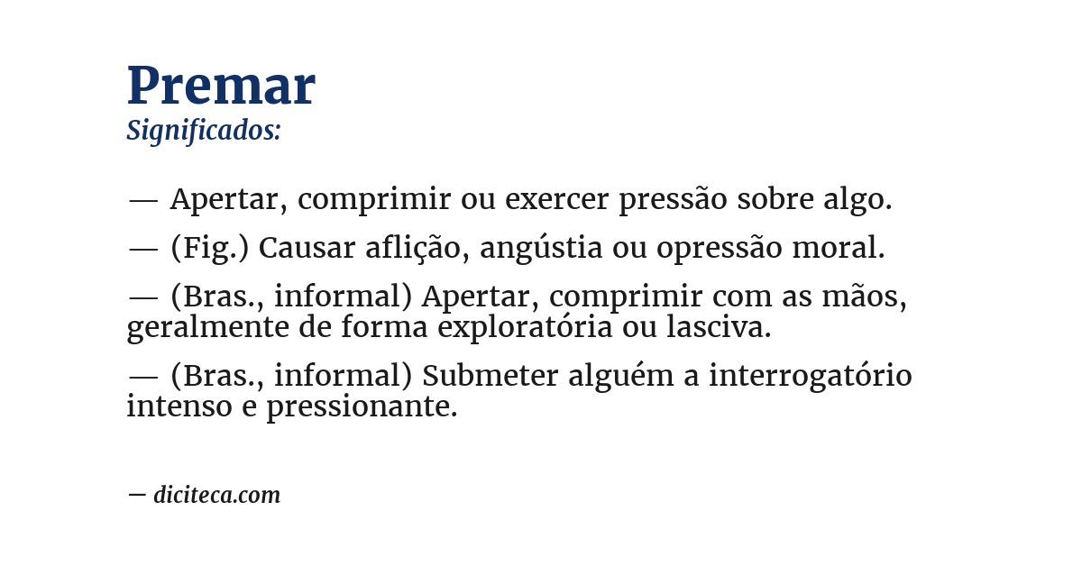 Significado de premar
