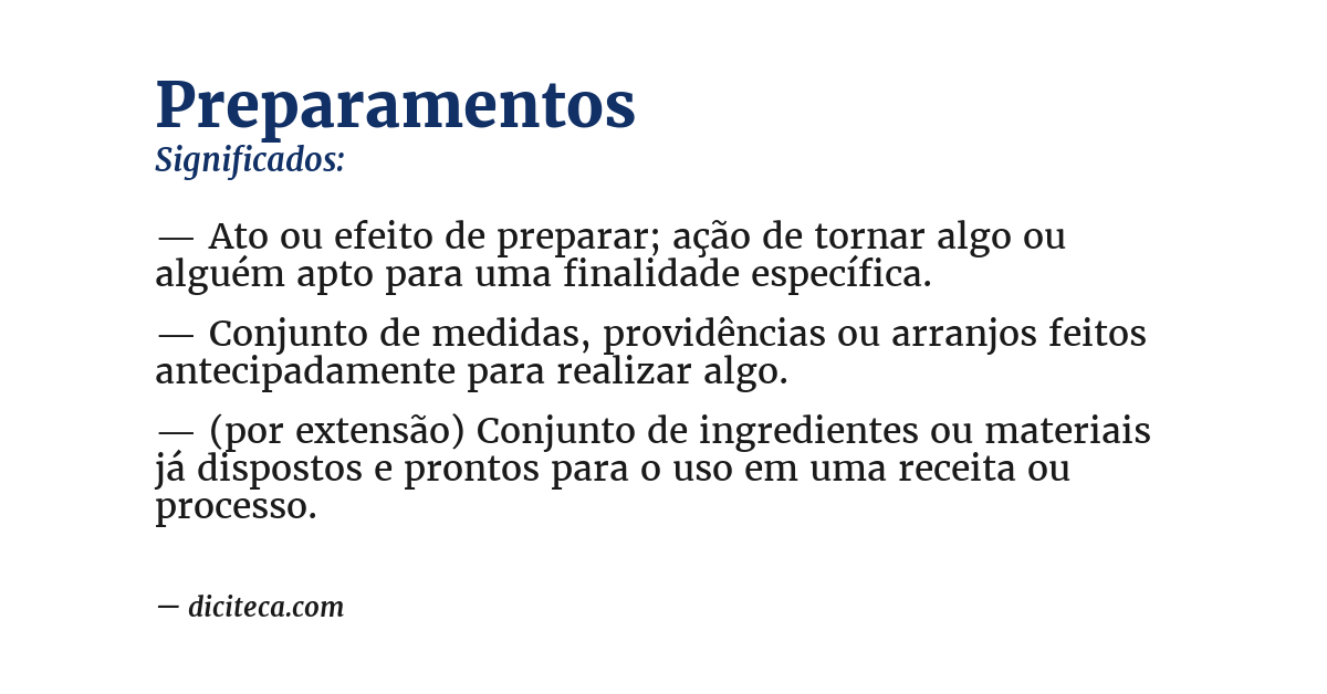 Significado de preparamentos