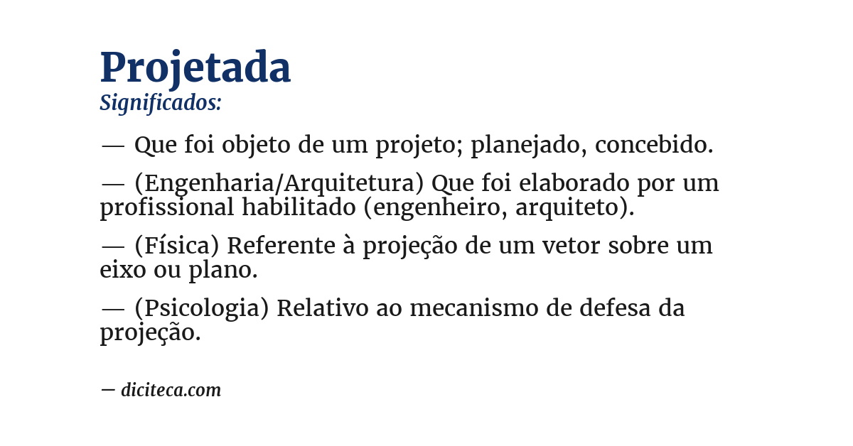 Significado de projetada