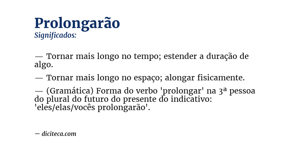Significado de prolongarão