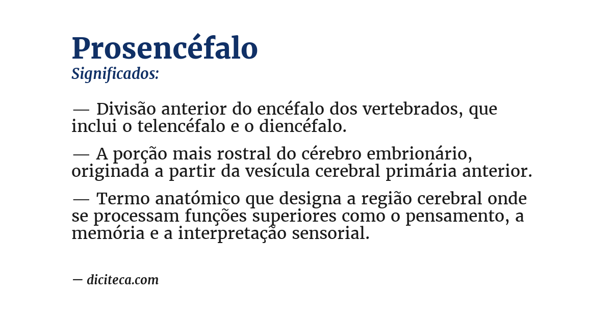 Significado de prosencéfalo