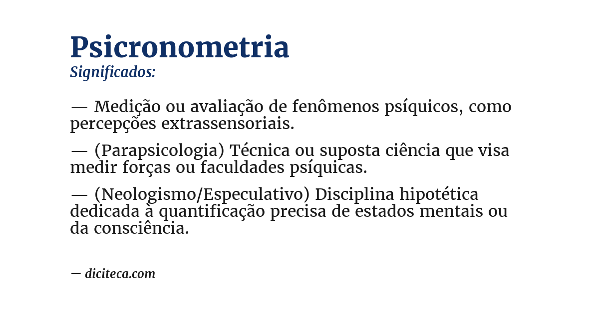 Significado de psicronometria