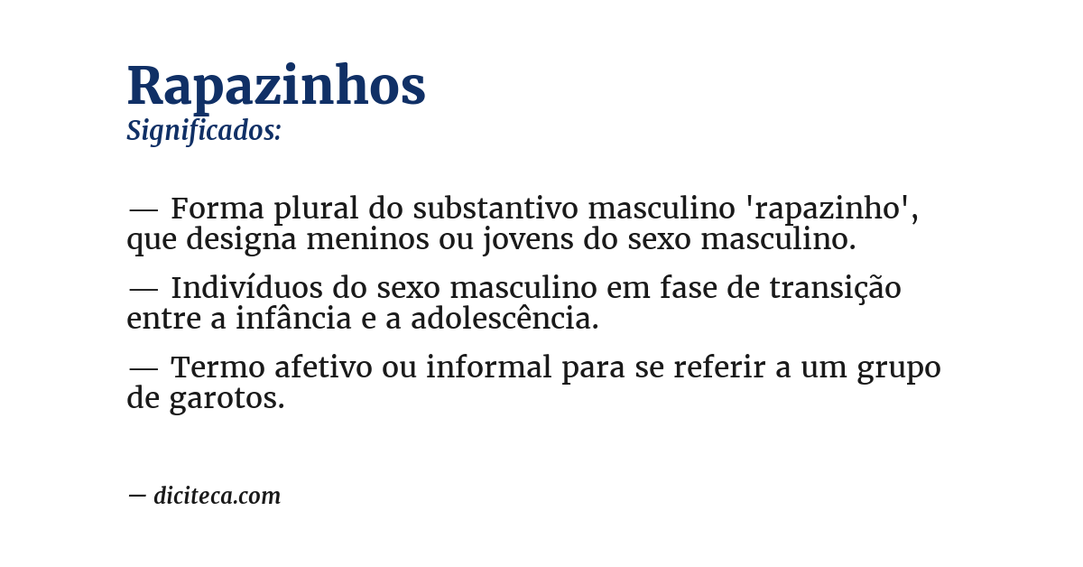 Significado de rapazinhos