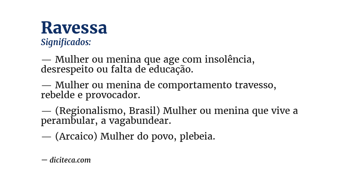 Significado de ravessa