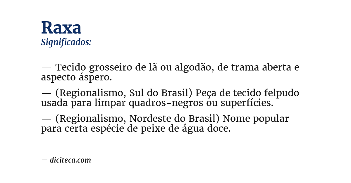 Significado de raxa