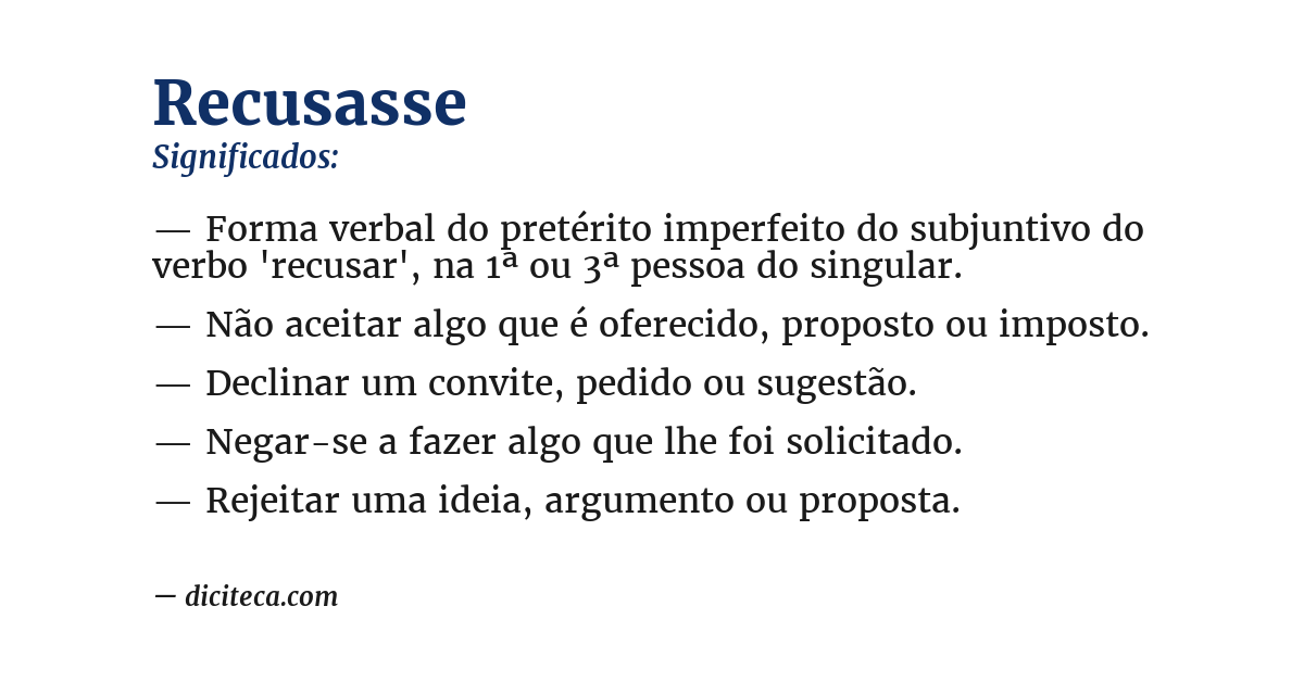 Significado de recusasse