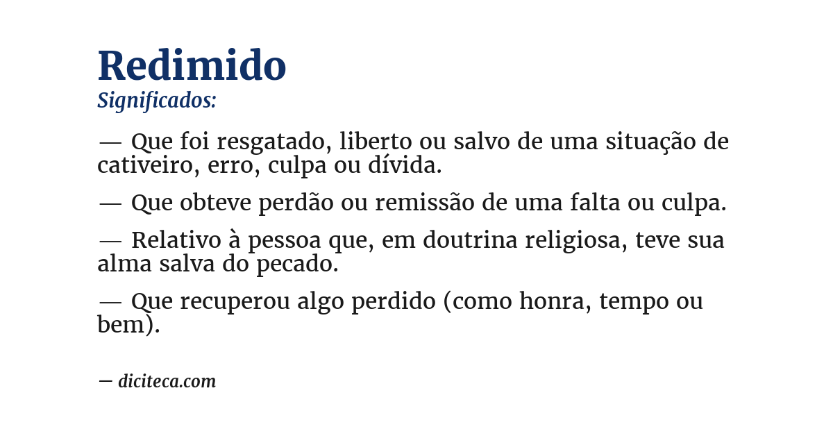 Significado de redimido