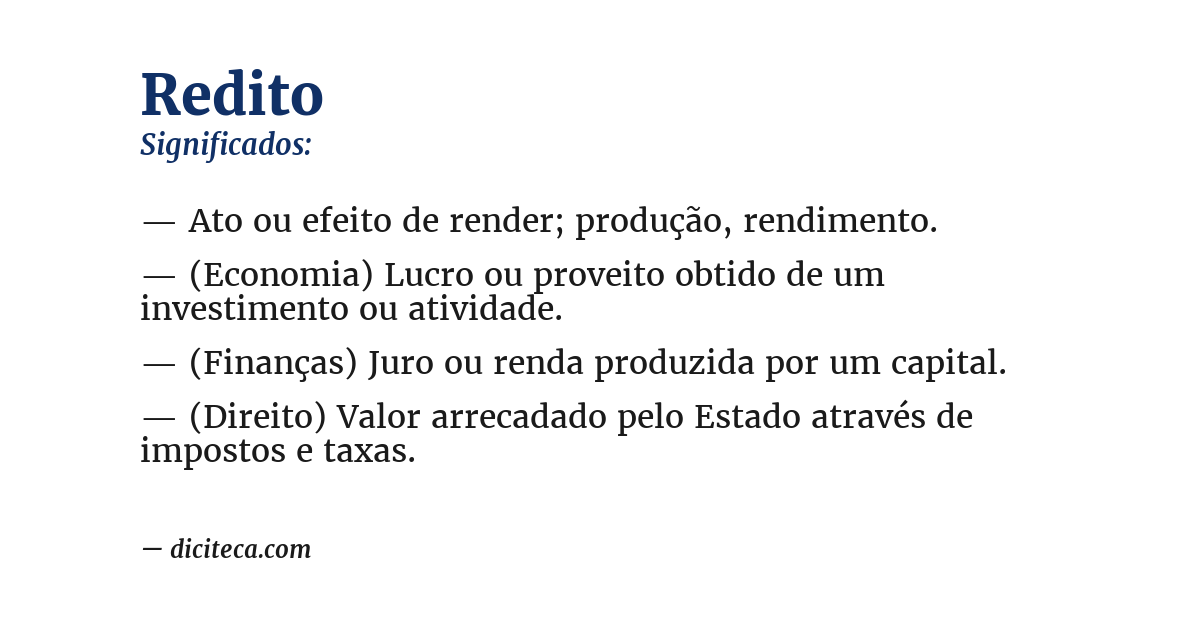 Significado de redito