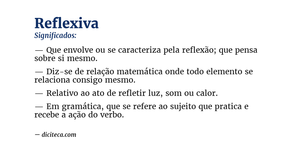 Significado de reflexiva