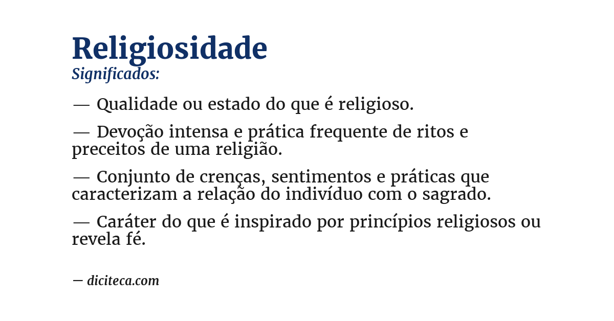 Significado de religiosidade