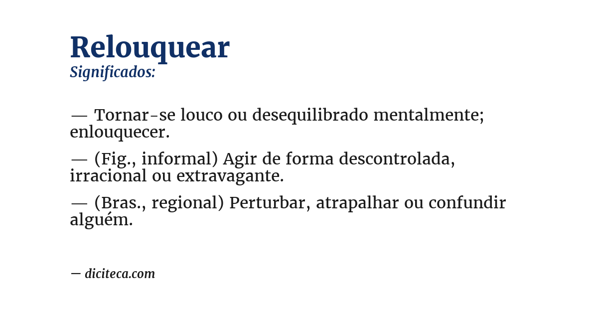 Significado de relouquear
